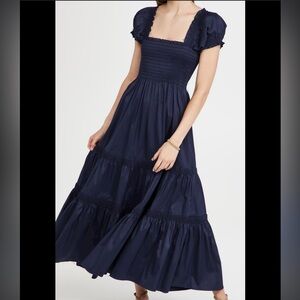 Tory Burch Smocked Midi Dress Large